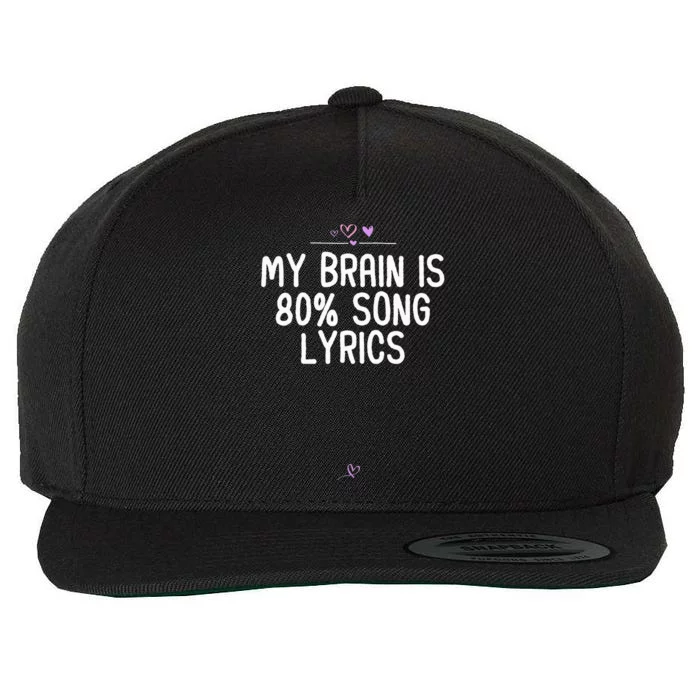 My Brain Is 80 Song Lyrics Music Saying Holiday Party Wool Snapback Cap