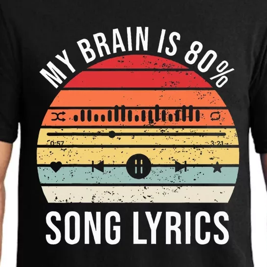 My Brain Is 80 Percent Song Lyrics Pajama Set