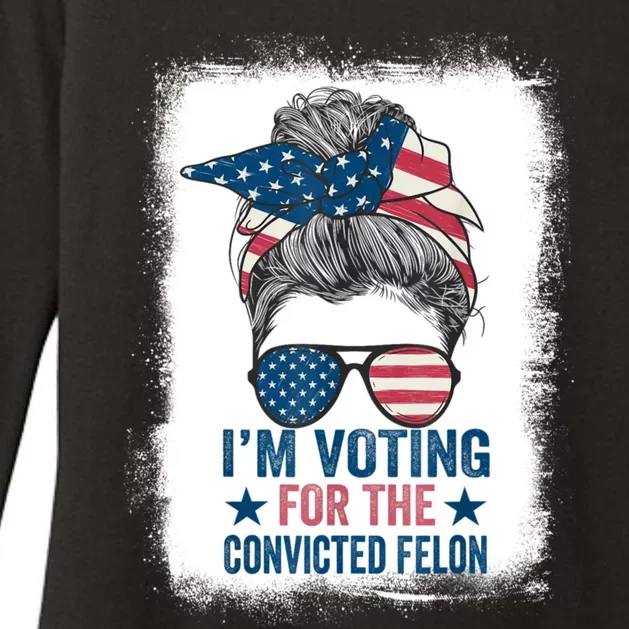 Messy Bun Im Voting For The Convicted Felon Trump 2024 Womens CVC Long Sleeve Shirt