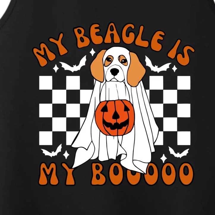 My Beagle Is My Boo Funny Ghost Dog Mom Halloween Costume Cute Gift Performance Tank