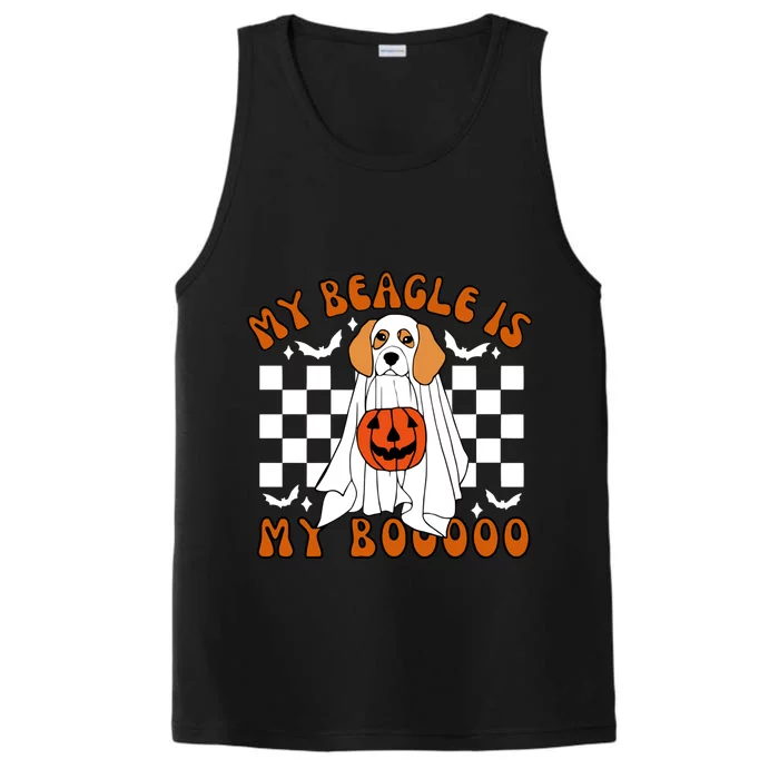 My Beagle Is My Boo Funny Ghost Dog Mom Halloween Costume Cute Gift Performance Tank