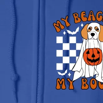 My Beagle Is My Boo Funny Ghost Dog Mom Halloween Costume Cute Gift Full Zip Hoodie