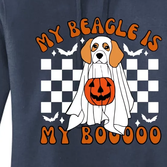 My Beagle Is My Boo Funny Ghost Dog Mom Halloween Costume Cute Gift Women's Pullover Hoodie