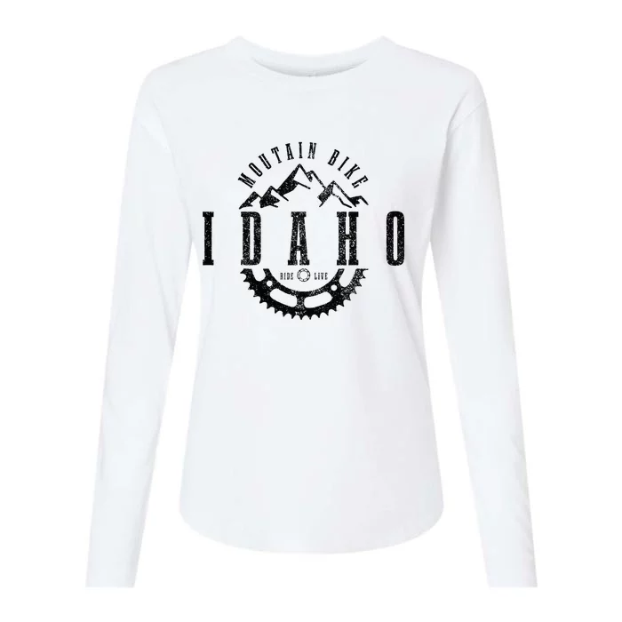 Mountain Bike Idaho Mtb Downhill Biking Vintage Biker Womens Cotton Relaxed Long Sleeve T-Shirt