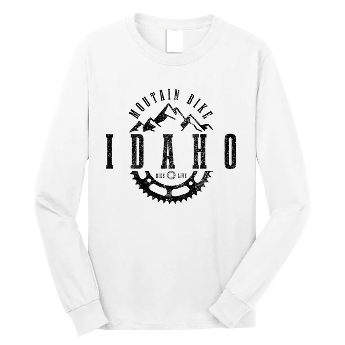 Mountain Bike Idaho Mtb Downhill Biking Vintage Biker Long Sleeve Shirt