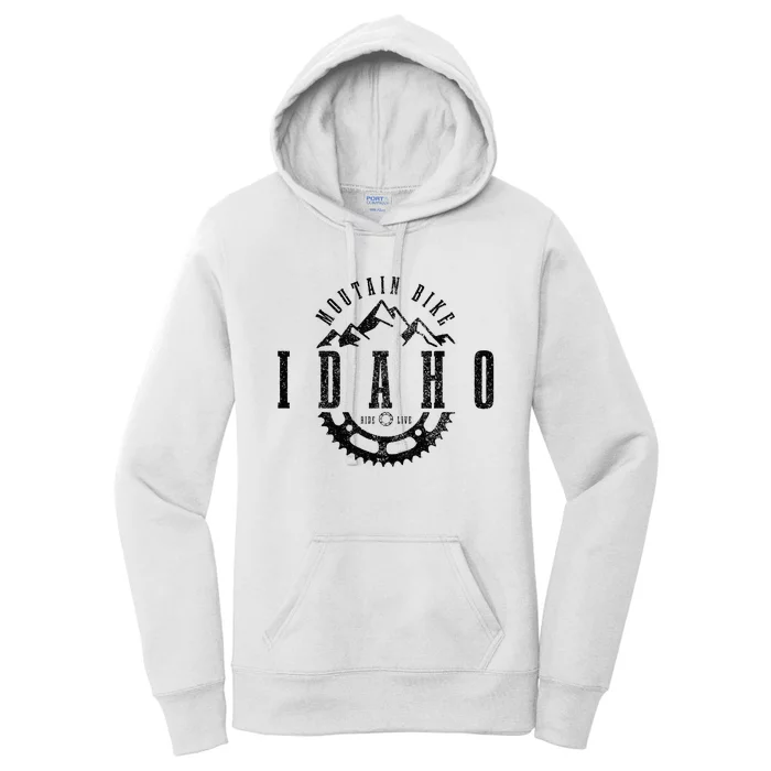 Mountain Bike Idaho Mtb Downhill Biking Vintage Biker Women's Pullover Hoodie