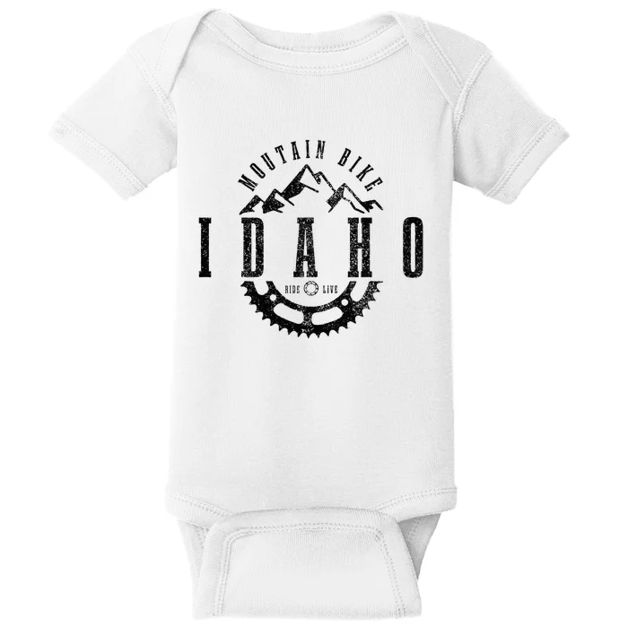 Mountain Bike Idaho Mtb Downhill Biking Vintage Biker Baby Bodysuit