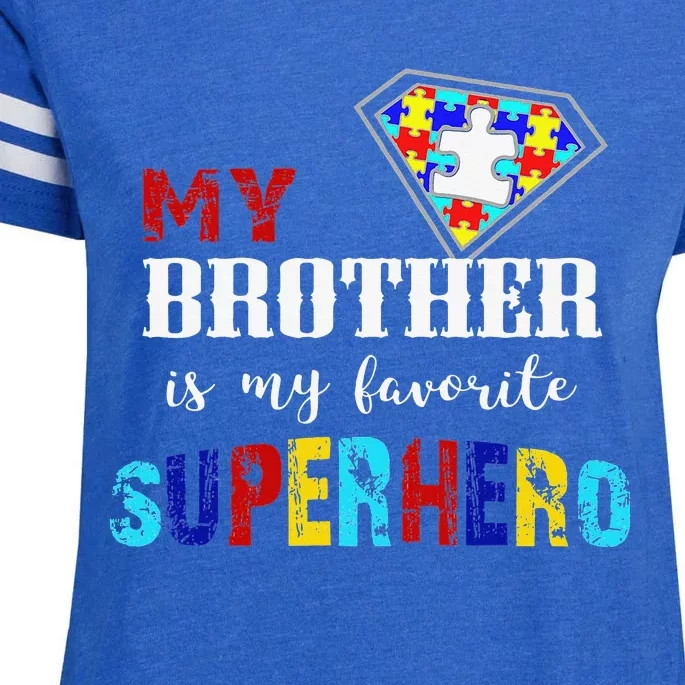 My Brother Is My Favorite Superhero Autism Awareness Gifts Enza Ladies Jersey Football T-Shirt