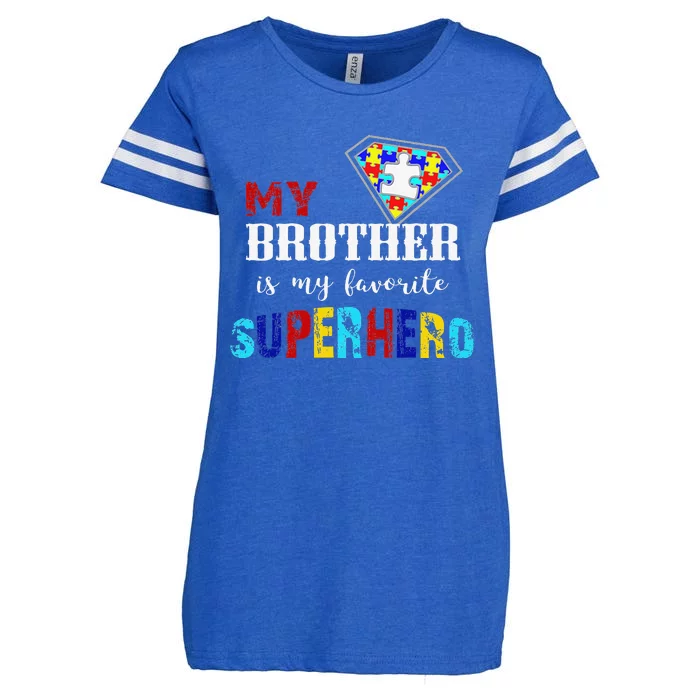 My Brother Is My Favorite Superhero Autism Awareness Gifts Enza Ladies Jersey Football T-Shirt