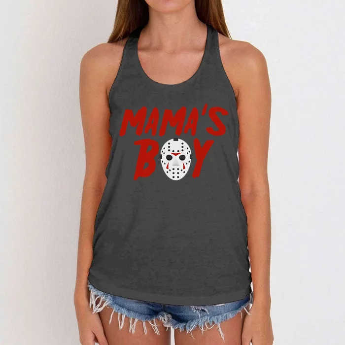 Mama´S Boy I Wish It Was Friday Halloween Women's Knotted Racerback Tank