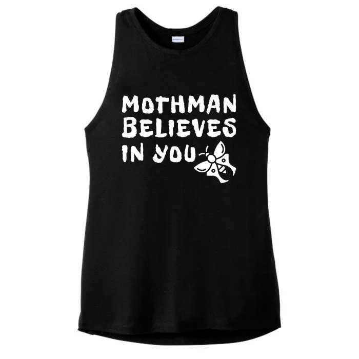 Moth Believes In You Paranormal Gift Ladies Tri-Blend Wicking Tank