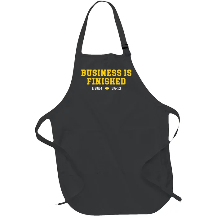 Michigan Business Is Finished Full-Length Apron With Pocket