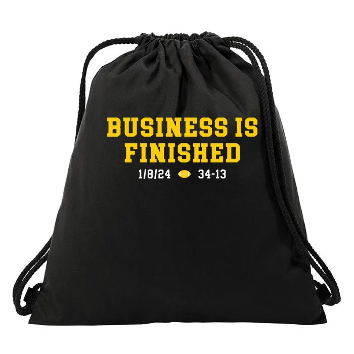 Michigan Business Is Finished Drawstring Bag