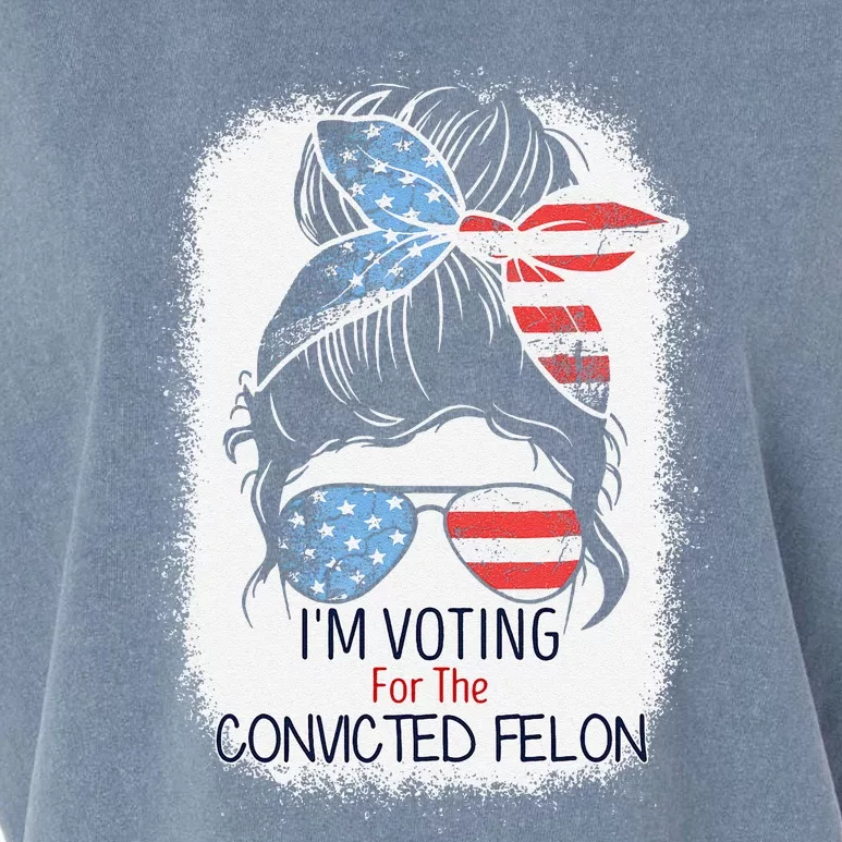 Messy Bun IM Voting For The Convicted Felon Garment-Dyed Women's Muscle Tee