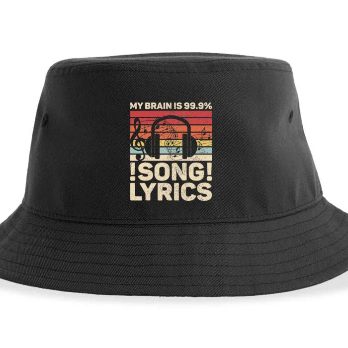 My Brain Is 99.9 Song Lyrics EDM Music Lovers DJ Musician Sustainable Bucket Hat