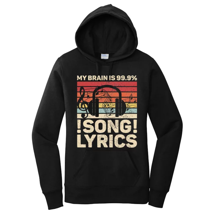 My Brain Is 99.9 Song Lyrics EDM Music Lovers DJ Musician Women's Pullover Hoodie