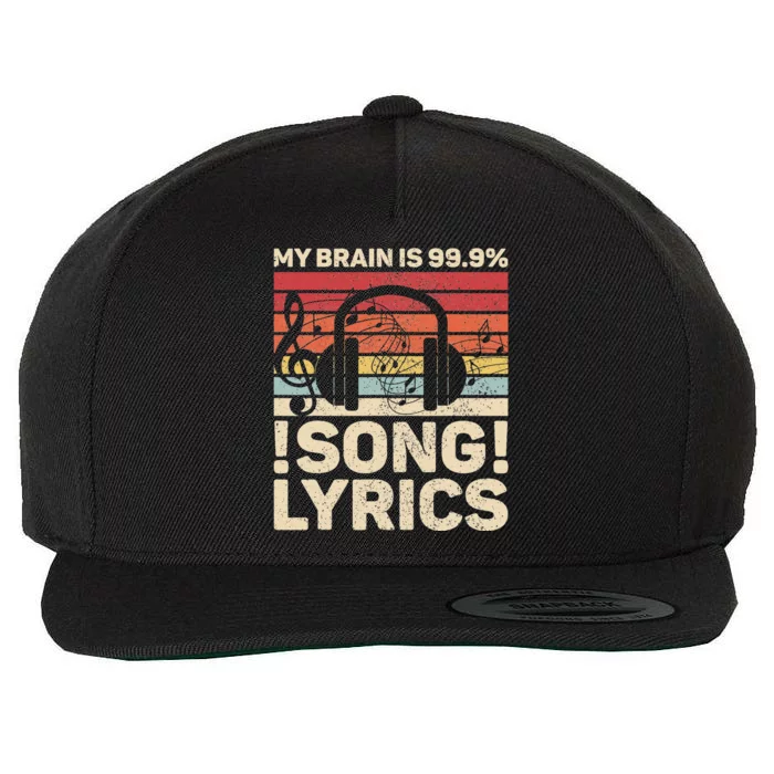 My Brain Is 99.9 Song Lyrics EDM Music Lovers DJ Musician Wool Snapback Cap