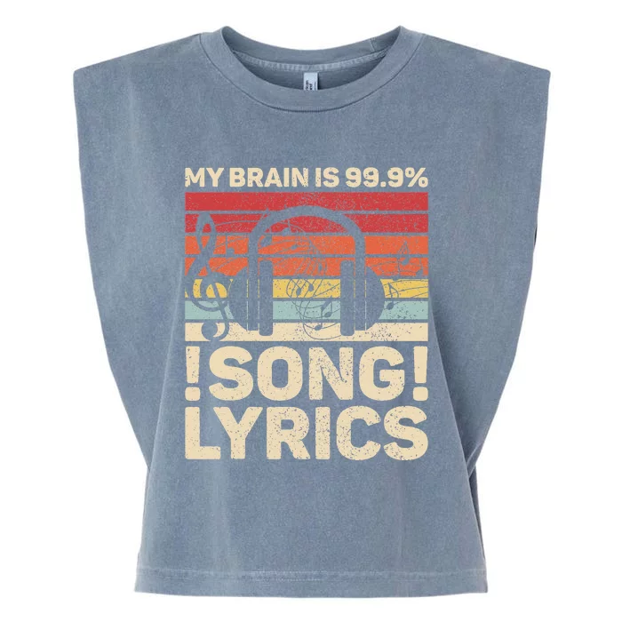 My Brain Is 99.9 Song Lyrics EDM Music Lovers DJ Musician Garment-Dyed Women's Muscle Tee