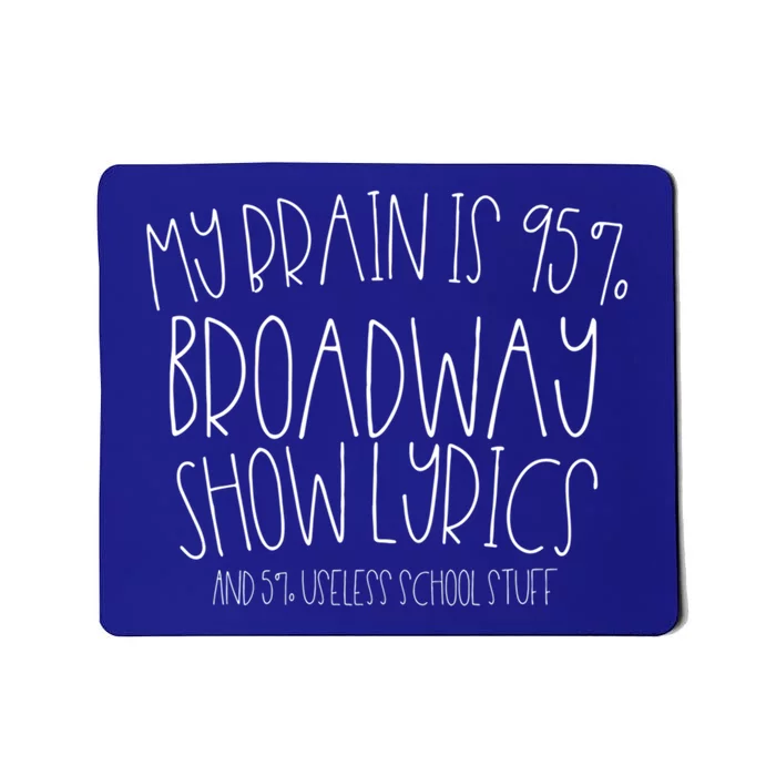 My Brain Is 95% Broadway Lyrics Gift Musicals Fan Gift Meaningful Gift Mousepad