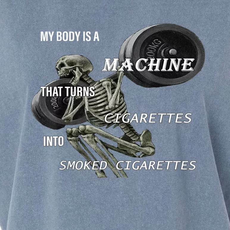 MY BODY IS A MACHINE THAT TURNS CIGARETTES INTO SMOKED Garment-Dyed Women's Muscle Tee