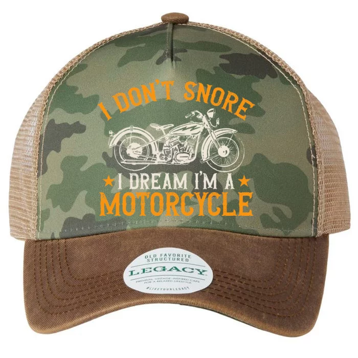 Motorcycle Biker I DonT Snore I Dream IM A Motorcycle Legacy Tie Dye Trucker Hat