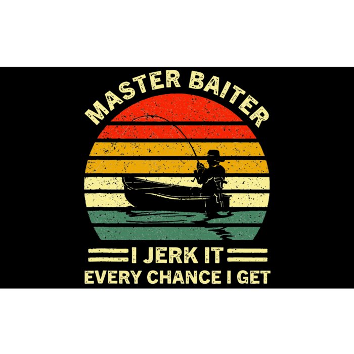 Master Baiter I Jerk It Every Chance I Get Vintage Fisherman Bumper Sticker