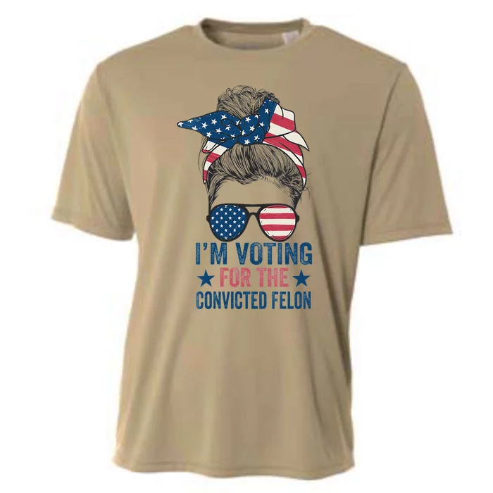 Messy Bun Im Voting For The Convicted Felon Cooling Performance Crew T-Shirt