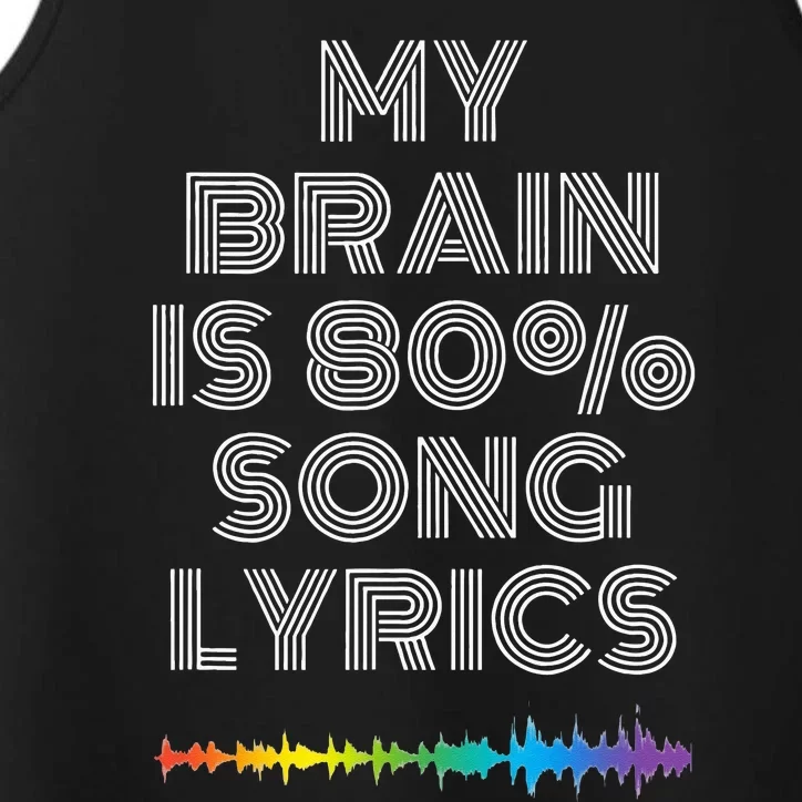 My Brain Is 80 Song Lyrics Funny Music Lover Performance Tank