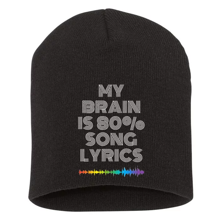 My Brain Is 80 Song Lyrics Funny Music Lover Short Acrylic Beanie