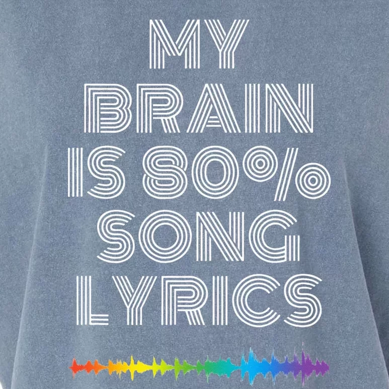 My Brain Is 80 Song Lyrics Funny Music Lover Garment-Dyed Women's Muscle Tee