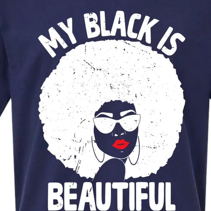 My Back Is Beautiful Empowert Afro Black Beauty Cool Gift Sueded Cloud Jersey T-Shirt