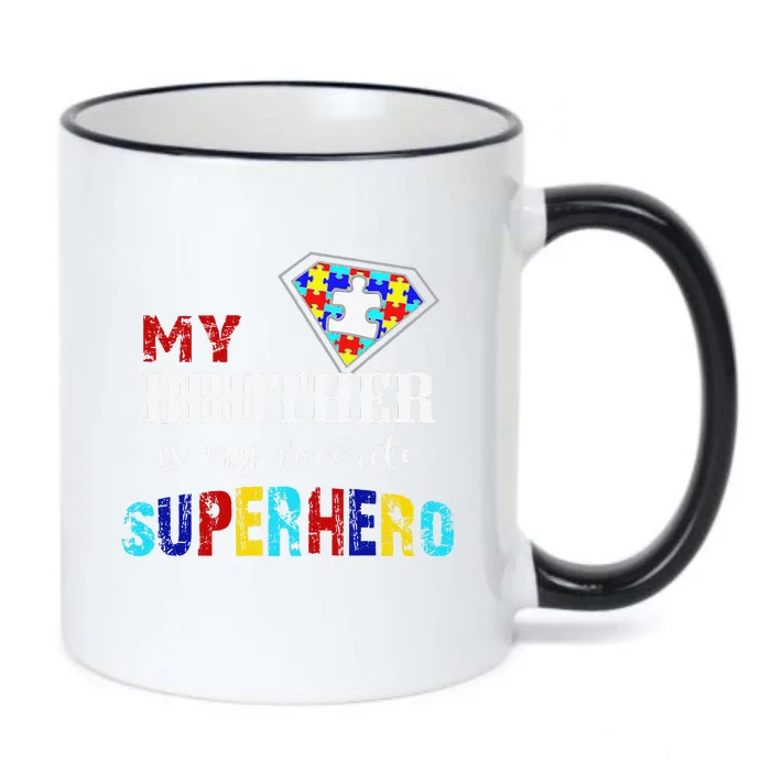 My Brother Is My Favorite Superhero Autism Awareness Gifts Black Color Changing Mug