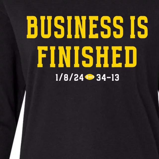 Michigan Business Is Finished 1 8 24 34 13 Womens Cotton Relaxed Long Sleeve T-Shirt