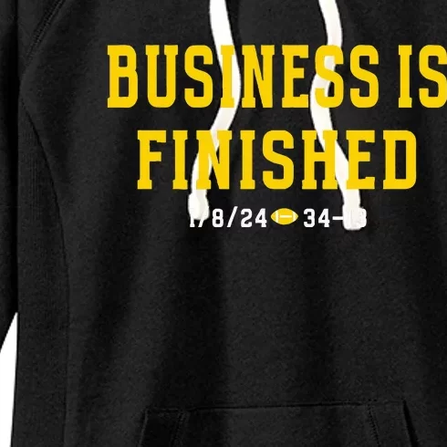 Michigan Business Is Finished 1 8 24 34 13 Women's Fleece Hoodie