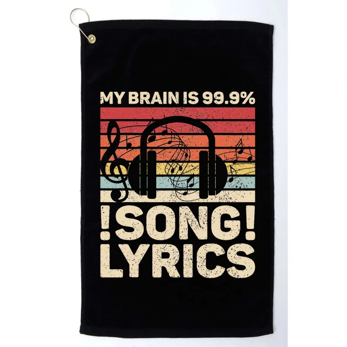 My Brain Is 99.9% Song Lyrics EDM Music Lovers Platinum Collection Golf Towel