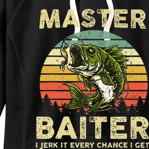 Master Baiter I Jerk It Every Chance I Get Funny Fishing Women's Fleece Hoodie