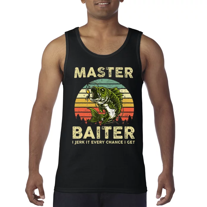 Master Baiter I Jerk It Every Chance I Get Funny Fishing Tank Top