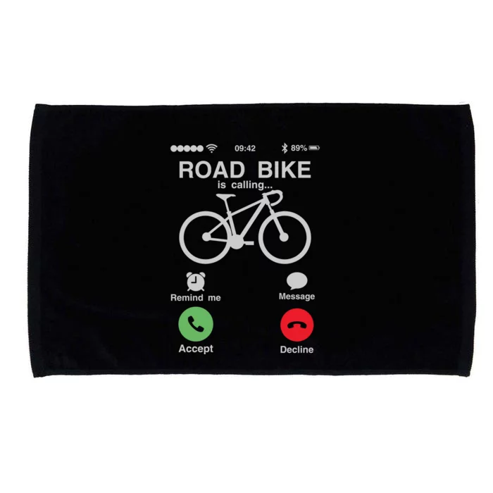 My Bike Is Calling I Have To Go Bike Road Bike Gift Road Cyling Microfiber Hand Towel