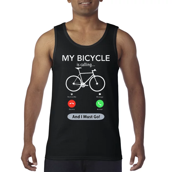 My Bicycle Is Calling Funny Cycling Tank Top