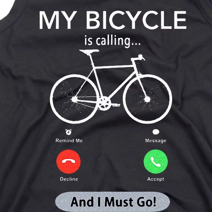 My Bicycle Is Calling Funny Cycling Tank Top