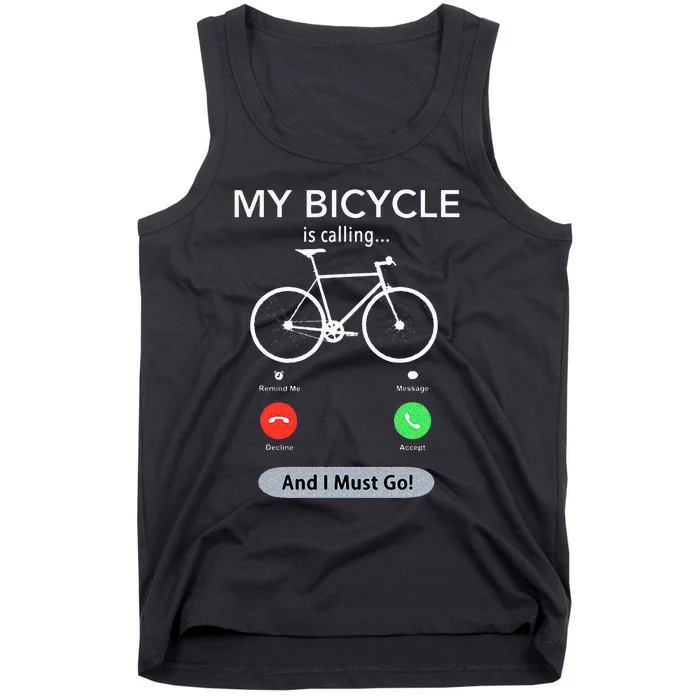 My Bicycle Is Calling Funny Cycling Tank Top