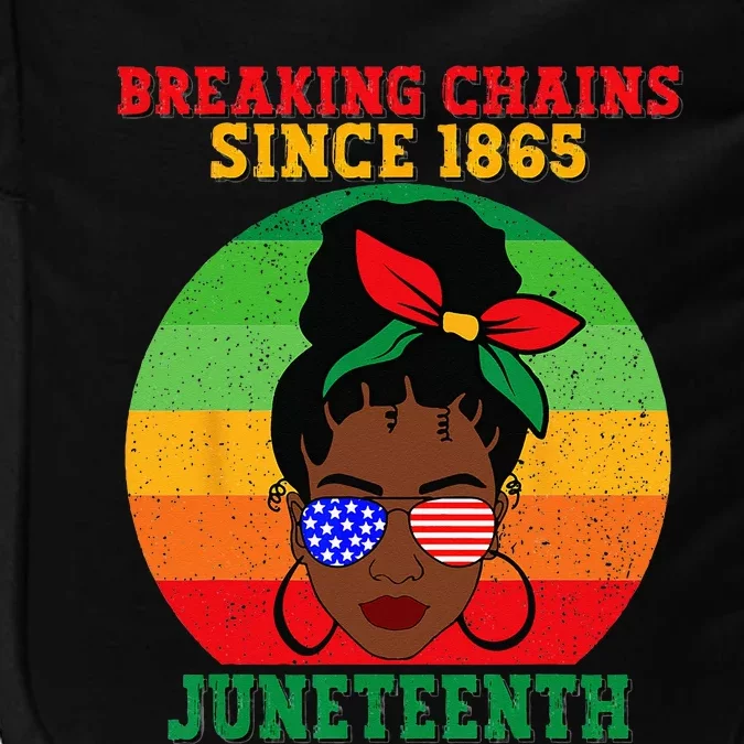 Messy Bun Juneteenth Breaking Chains Bandana Afro Sunglasses Impact Tech Backpack