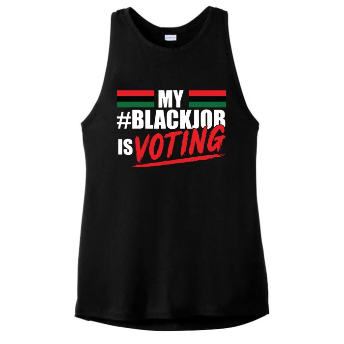 My Black Job Is Voting Ladies Tri-Blend Wicking Tank