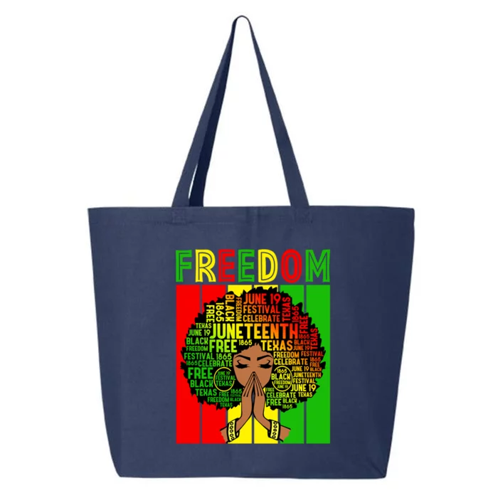 Melanin Black Juneteenth Freedom Mother's Day Gift 25L Jumbo Tote