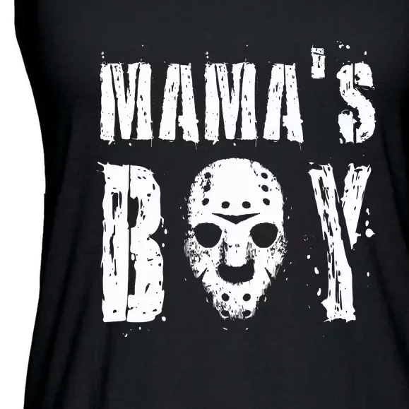 Mama's Boy Jason Hockey Mask Halloween Horror Movie Face Ladies Essential Flowy Tank