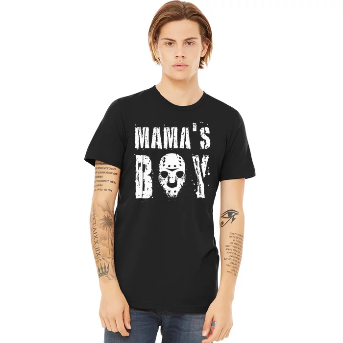 Mama's Boy Jason Hockey Mask Halloween Horror Movie Face Premium T-Shirt