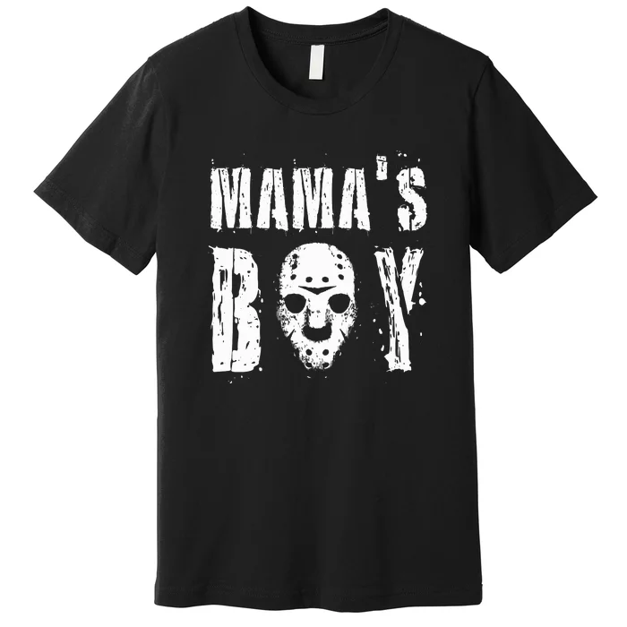 Mama's Boy Jason Hockey Mask Halloween Horror Movie Face Premium T-Shirt