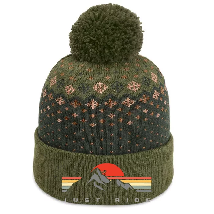 Mountain Bike Just Ride Downhill MTB Vintage Mountain Biker The Baniff Cuffed Pom Beanie