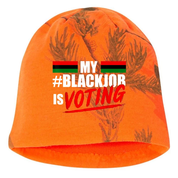 My Black Job Is Voting Kati - Camo Knit Beanie