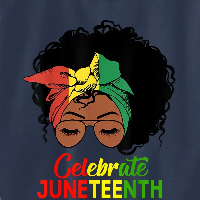 Messy Bun Juneteenth Celebrate Independence Day Kids Sweatshirt